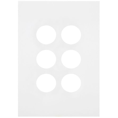 Hager Finesse 6 Gang Cover Plate Only