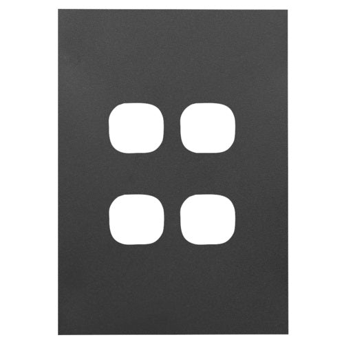 Hager Finesse 4 Gang Hybrid Cover Plate Only