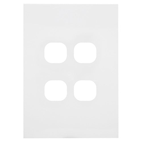 Hager Finesse 4 Gang Hybrid Cover Plate Only