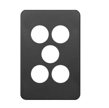 Hager Silhouette 5 Gang Switch Plate - Skin Only