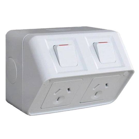 Hager Weatherproof Twin Powerpoint 10A