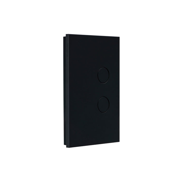 clipsal saturn zen grid plate assembly 2 gang black