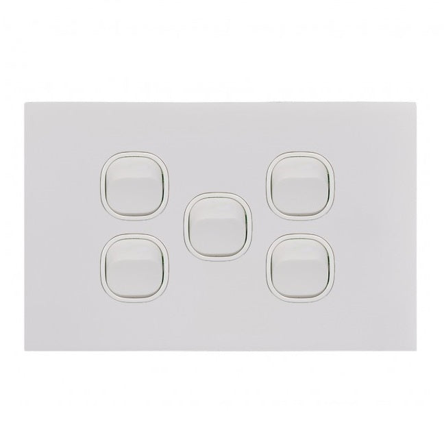 Clouded Leopard 5 Gang Complete Horizontal Switch