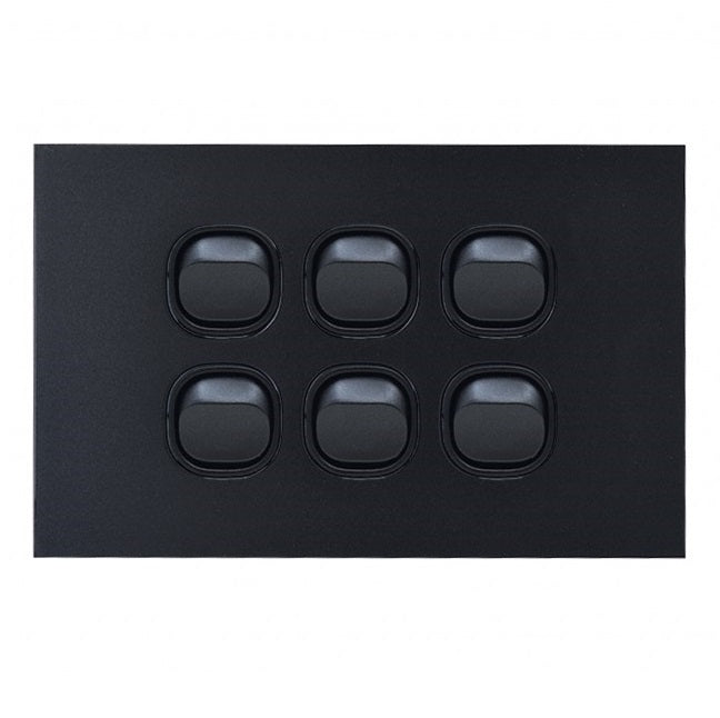 Clouded Leopard 6 Gang Complete Horizontal Switch