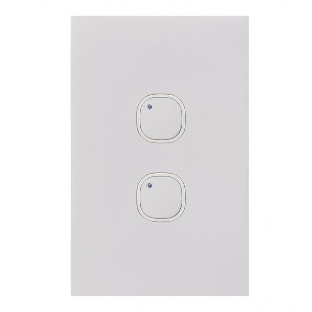 Clouded Leopard 2 Gang Push Button Complete Vertical Switch