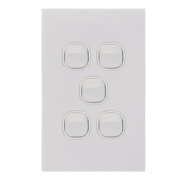 Clouded Leopard 5 Gang Complete Vertical Switch