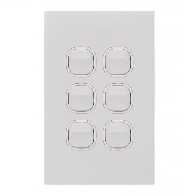 Clouded Leopard 6 Gang Complete Vertical Switch