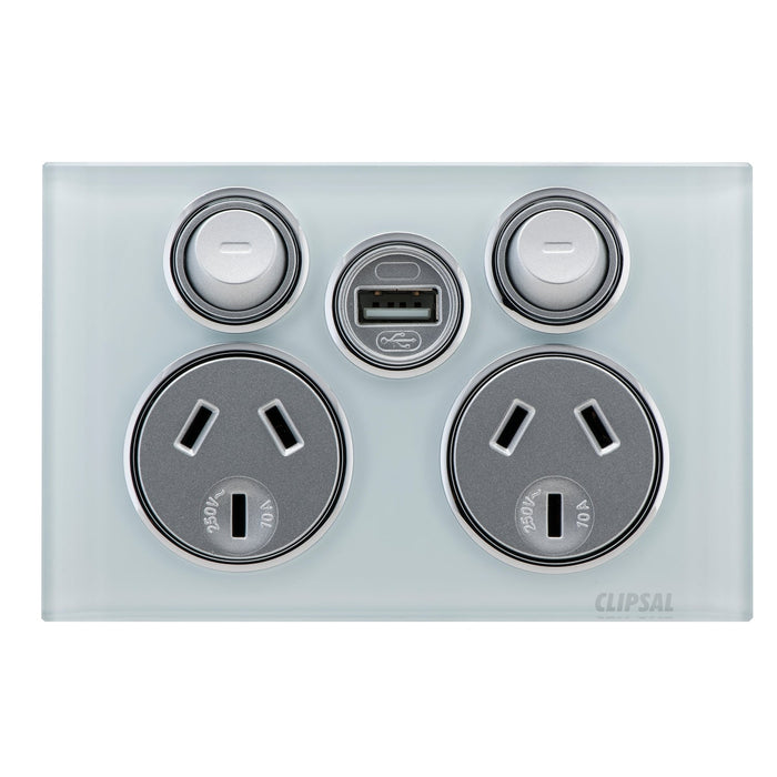 clipsal saturn series socket dgpo 10a 250v usb charger 4025usbc om