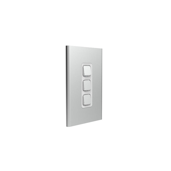 clipsal s3043c sv 3 gang switch plate skin only silver