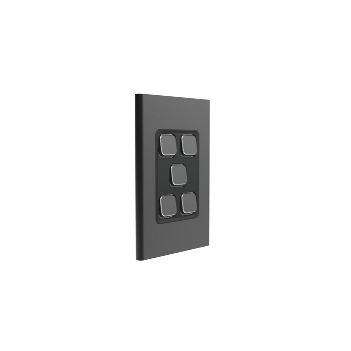 clipsal s3045c sh 5 gang switch plate skin only silver shadow