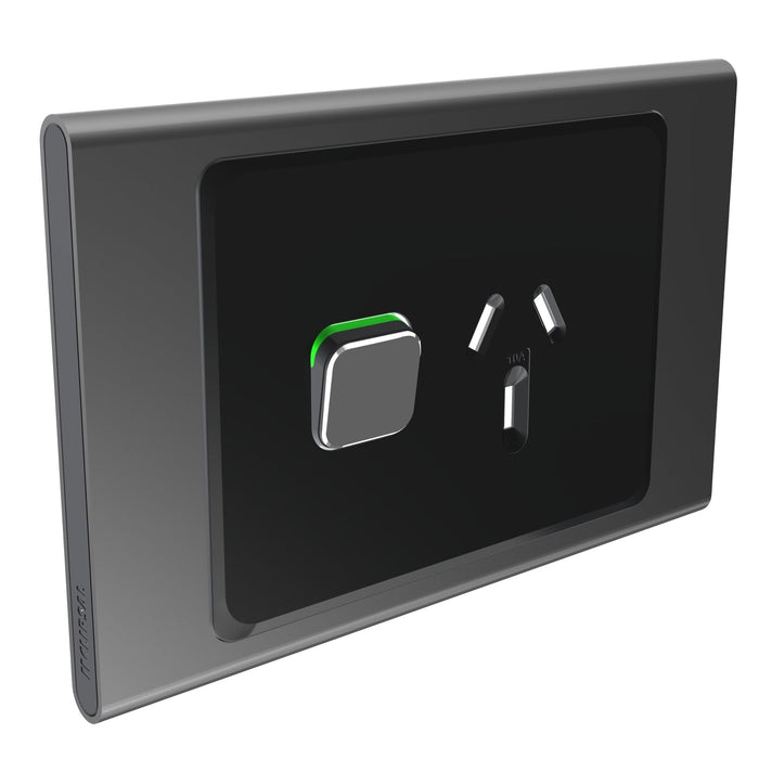clipsal s3015c sh single socket outlet cover only silver shadow