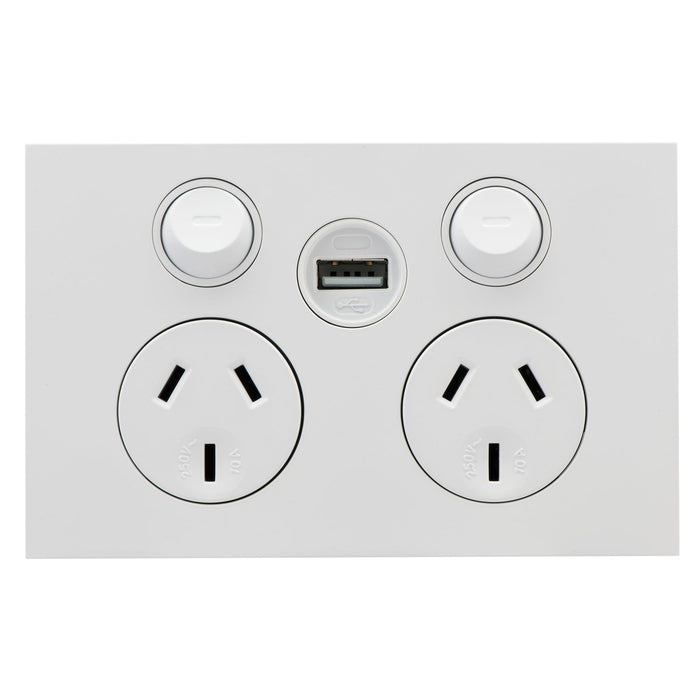 clipsal saturn zen dgpo socket 10a 250v usb charger white