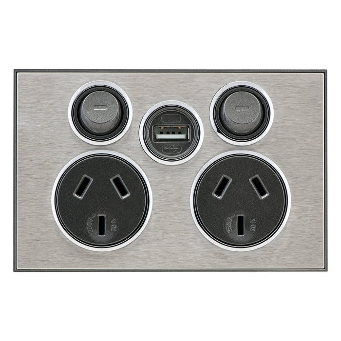 clipsal saturn series socket dgpo 10a 250v usb charger 4025usbc hs