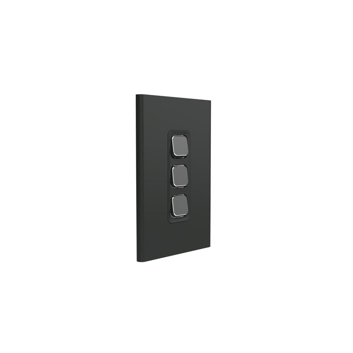 clipsal s3043c sh 3 gang switch plate skin only silver shadow