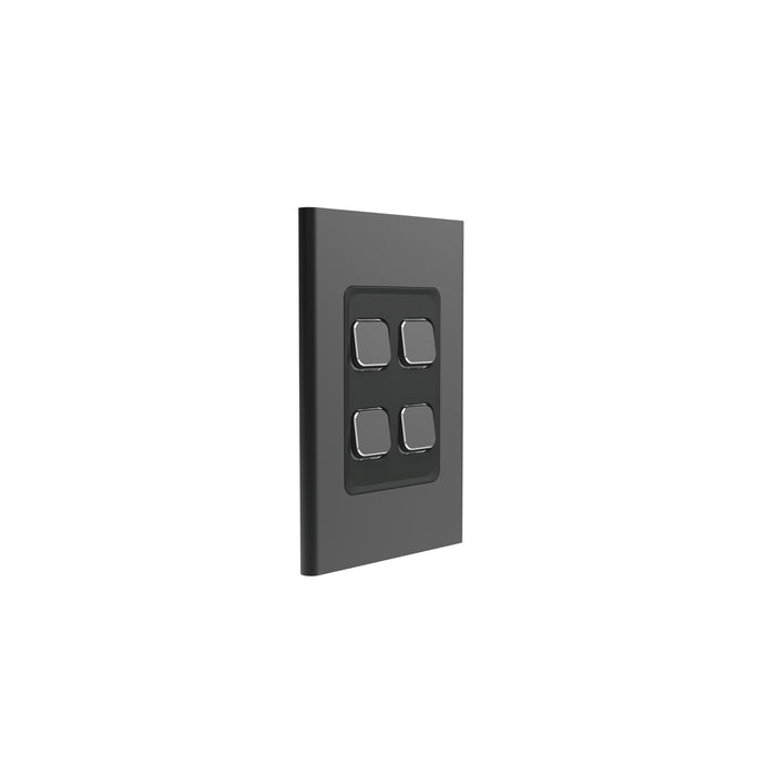 clipsal s3044c sh 4 gang switch plate skin only silver shadow