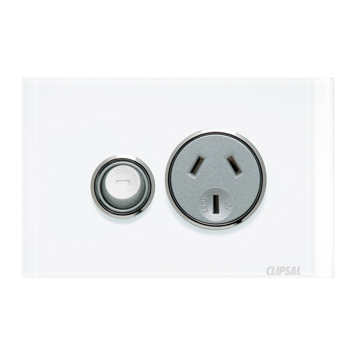 clipsal saturn series switched socket single 10a 4015 pw
