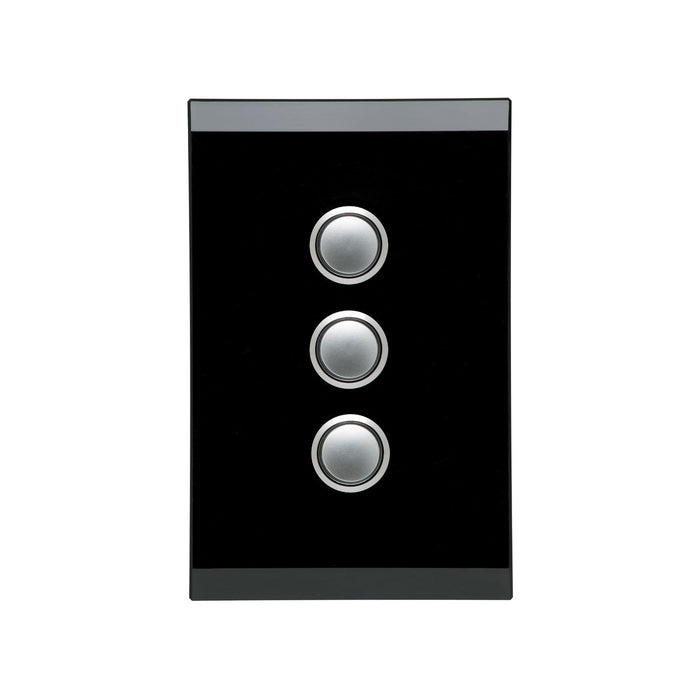 clipsal saturn series switch 3 gang push button led 4063pbl eb