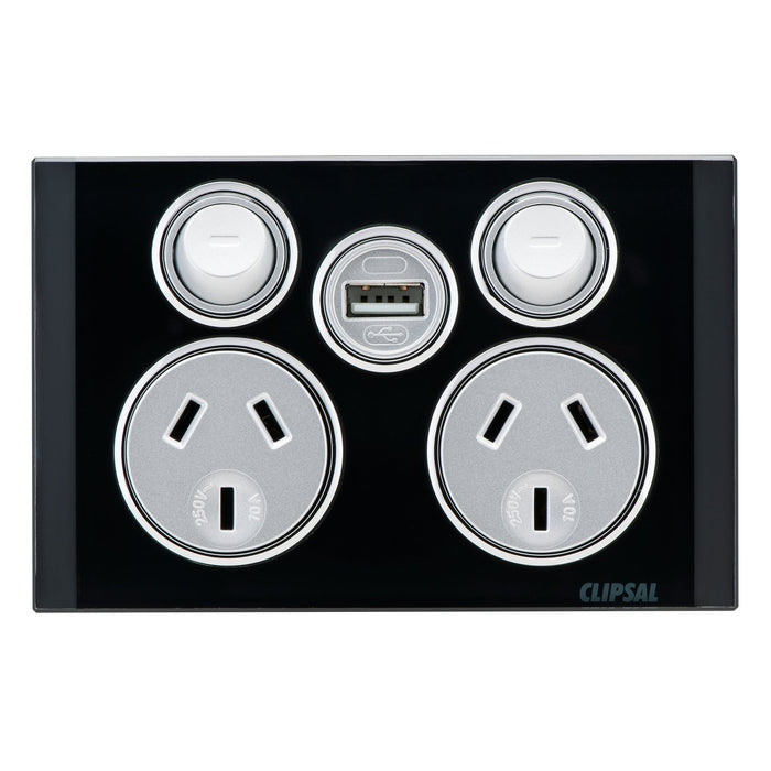 clipsal saturn series socket dgpo 10a 250v usb charger 4025usbc eb