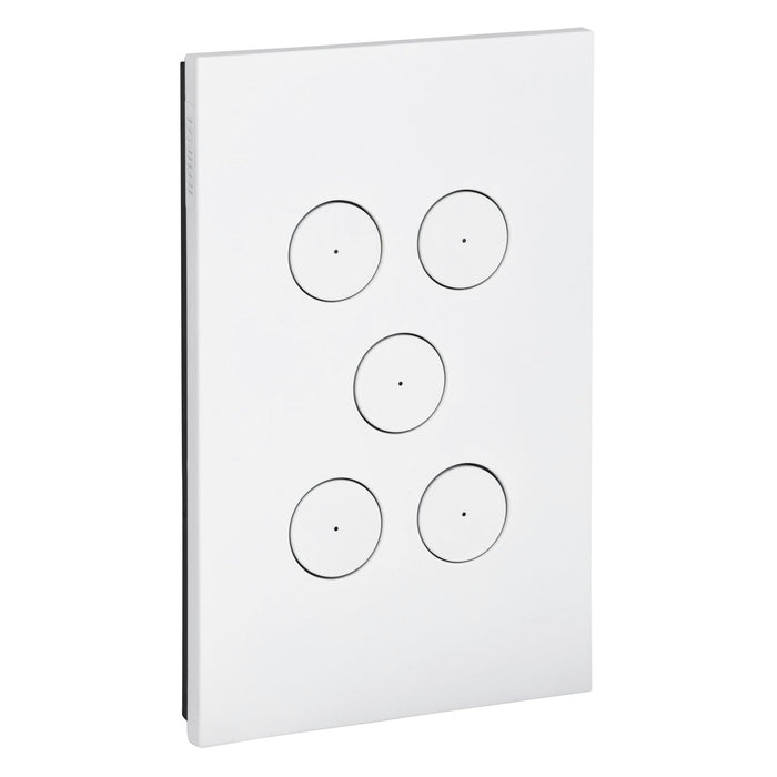 clipsal saturn zen grid plate assembly 5 gang white