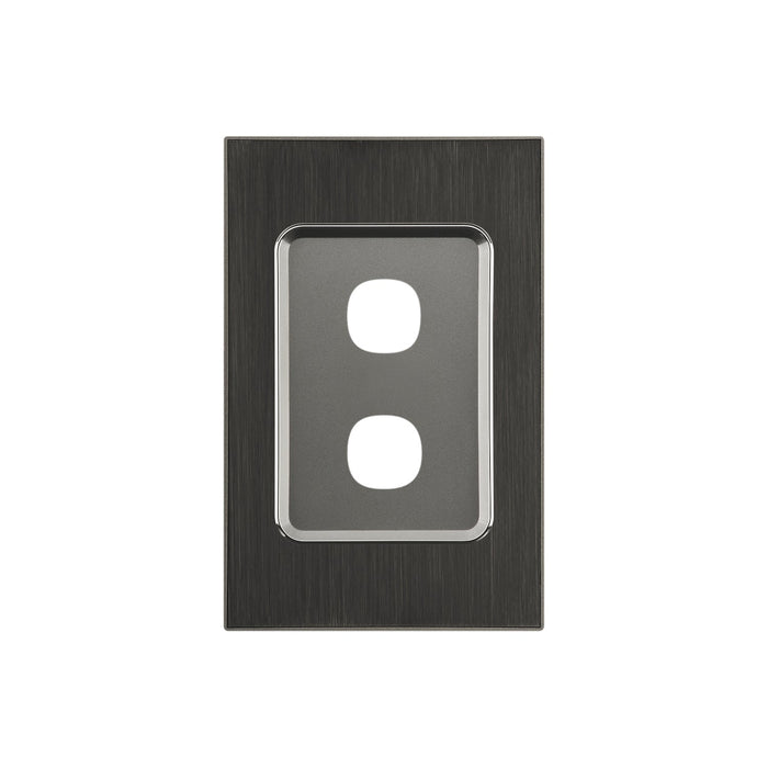 clipsal saturn series grid and plate assembly 2 gang 4032vh hb