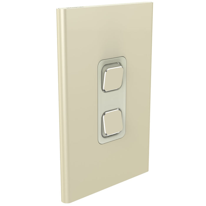 clipsal s3042c ce 2 gang switch plate skin only crowne