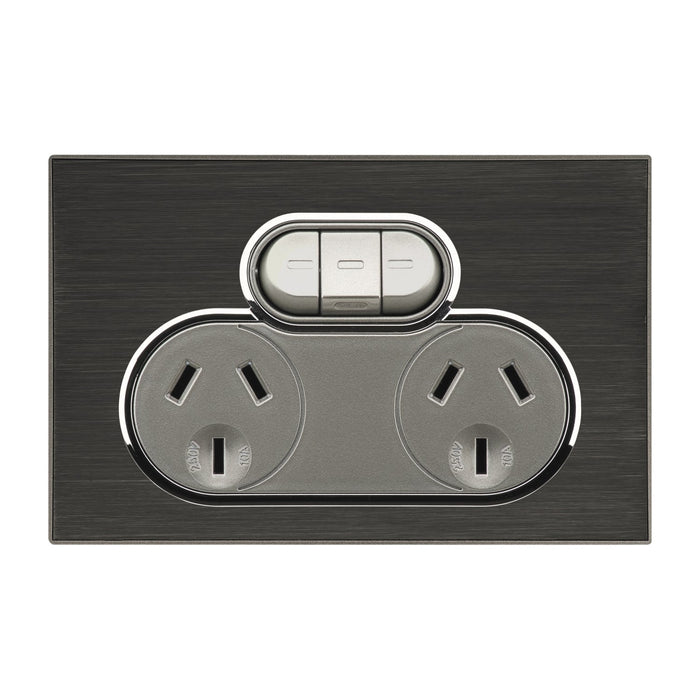 clipsal saturn series switched socket twin extra switch 4025x hb