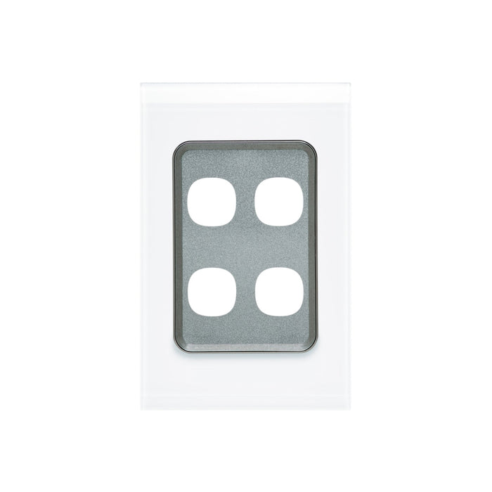 clipsal saturn series grid and plate assembly 4 gang 4034vh pw