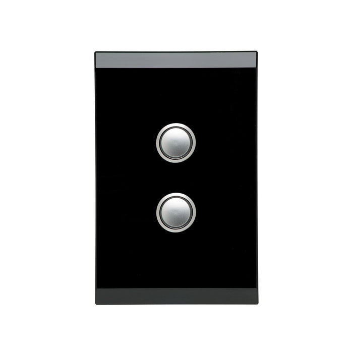 clipsal saturn series switch 2 gang push button led 4062pbl eb