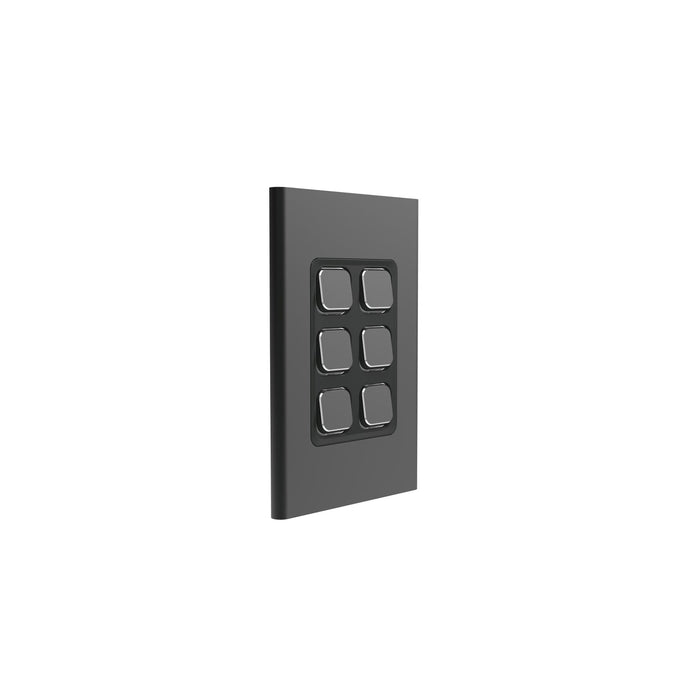 clipsal s3046c sh 6 gang switch plate skin only silver shadow