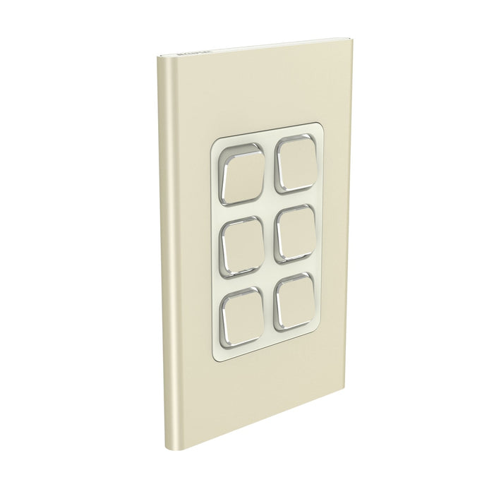 clipsal s3046c ce 6 gang switch plate skin only crowne