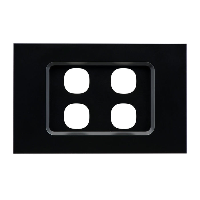 clipsal saturn zen grid plate assembly 4 gang black 30 series mechs
