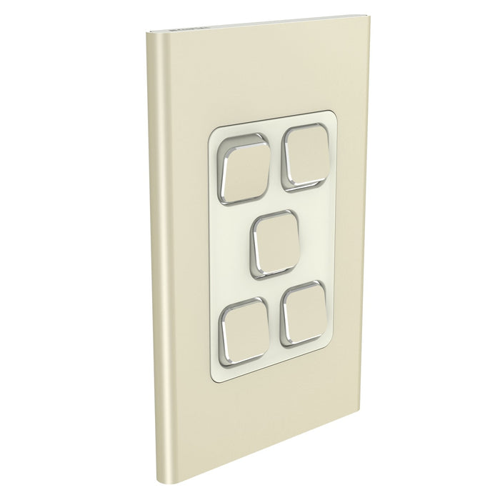 clipsal s3045c ce 5 gang switch plate skin only crowne