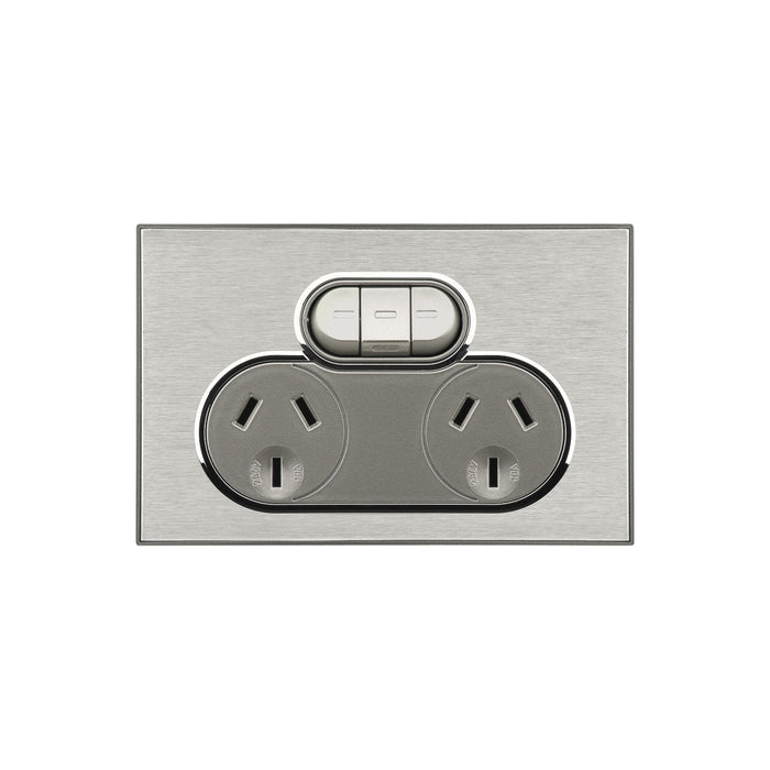 clipsal saturn series switched socket twin extra switch 4025x hs