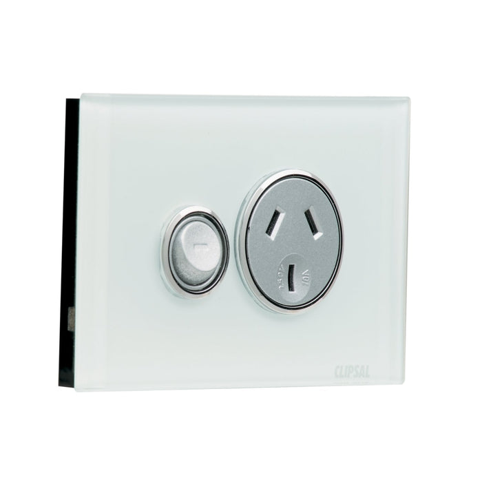clipsal saturn series switched socket single 10a 4015 om