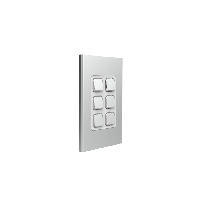 clipsal s3046c sv 6 gang switch plate skin only silver