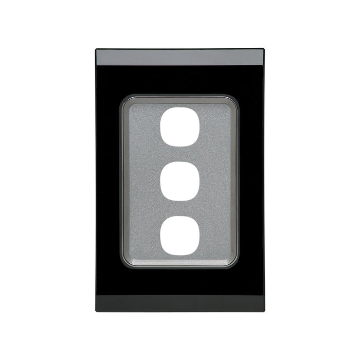 clipsal saturn series grid and plate assembly 3 gang 4033vh eb