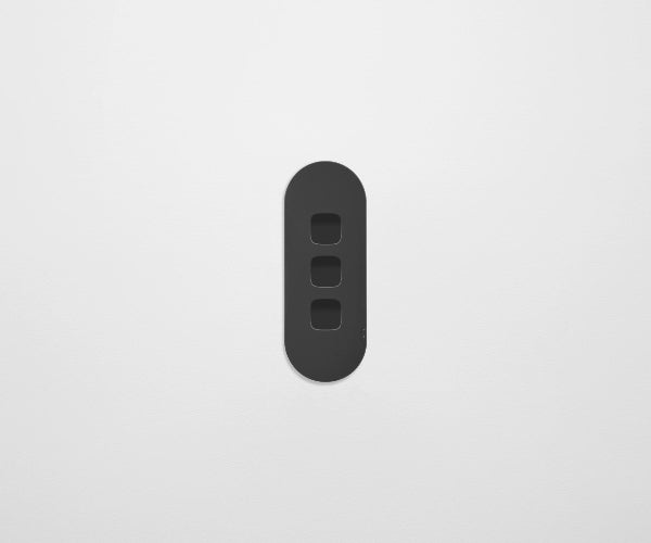 ZETR 12 Series 3 Gang Grid & Plate HPM black