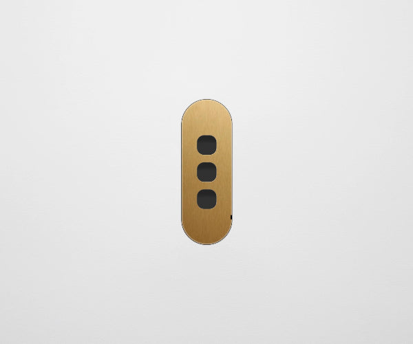 ZETR 13 Flush Series 3 Gang Carbon Nano Cover Plate Nano Brass Clipsal
