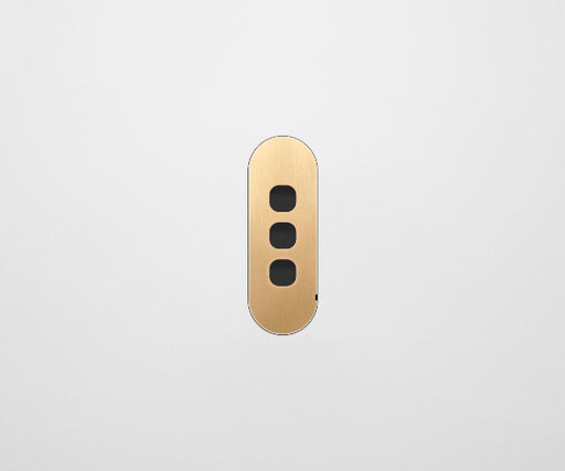 ZETR 13 Flush Series 3 Gang Carbon Cover Plate Natural BRass Clipsal 