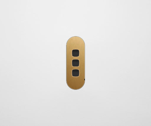 ZETR 13 Flush Series 3 Gang Carbon Nano Cover Plate Nano Brass HPM