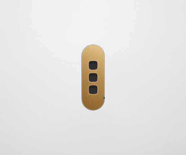 ZETR 13 Flush Series 3 Gang Carbon Nano Cover Plate Nano Brass HPM