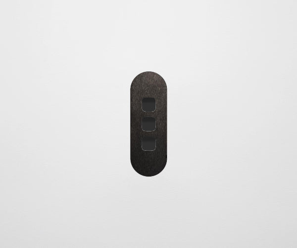 ZETR 13 Flush Series 3 Gang Carbon Nano Cover Plate Nano Black Steel HPM