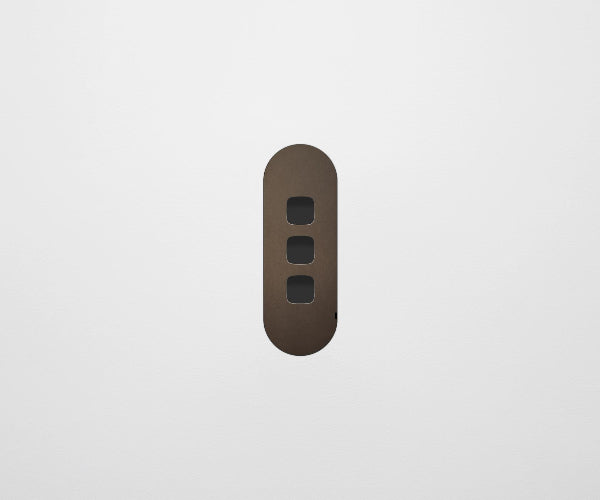ZETR 13 Flush Series 3 Gang Carbon Cover Plate Bronze HPM