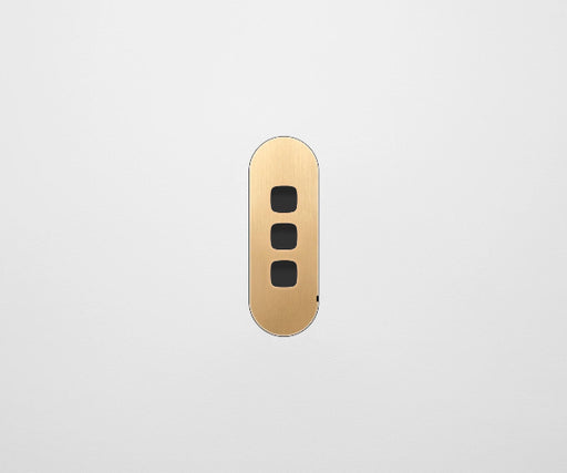 ZETR 13 Flush Series 3 Gang Carbon Cover Plate Natural BRass HPM