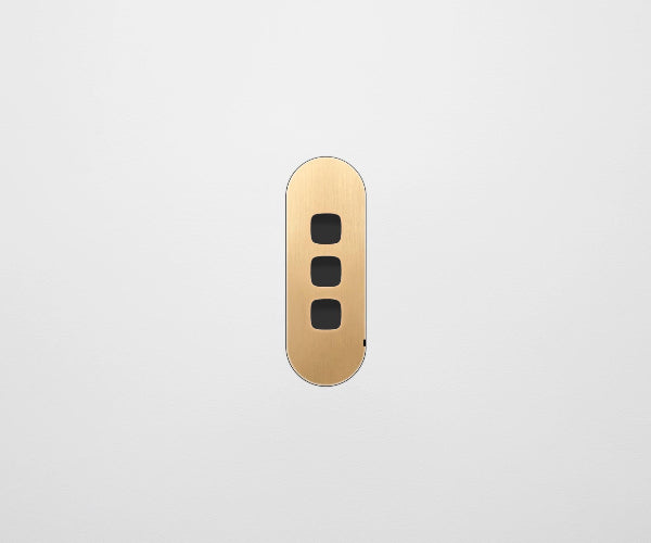 ZETR 13 Flush Series 3 Gang Carbon Cover Plate Natural BRass HPM