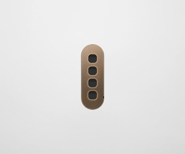 ZETR 13 Flush Series 4 Gang Carbon Cover Plate Aged Brass Clipsal