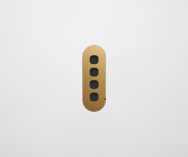 ZETR 13 Flush Series 4 Gang Carbon Nano Cover Plate Nano Brass Clipsal