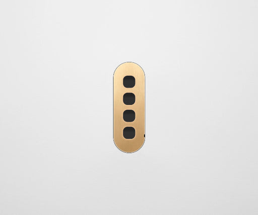 ZETR 13 Flush Series 4 Gang Carbon Cover Plate Natural Brass Clipsal