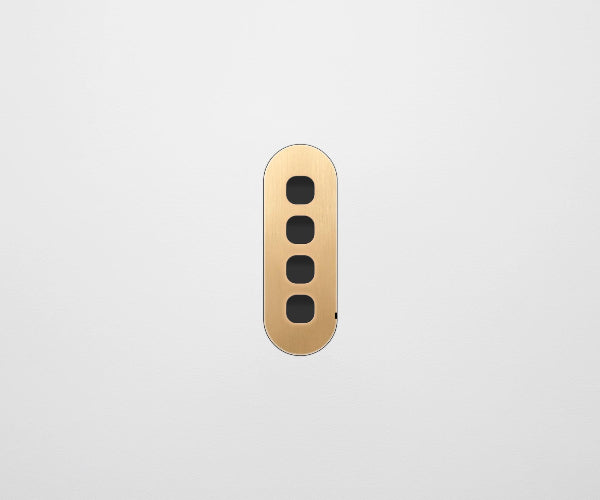 ZETR 13 Flush Series 4 Gang Carbon Cover Plate Natural Brass Clipsal