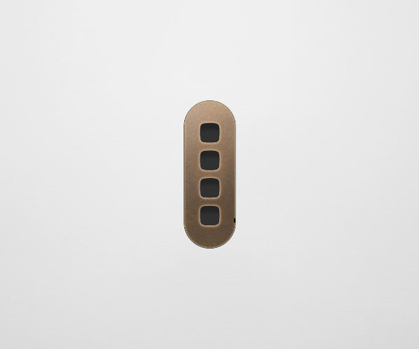 ZETR 13 Flush Series 4 Gang Carbon Cover Plate Aged Brass HPM